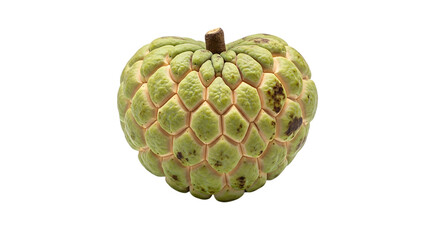 Obraz premium Detailed closeup of a sugar apple fruit, isolated on transparent background, highlighting its unique texture, sweet taste, and nutritional value for healthy eating