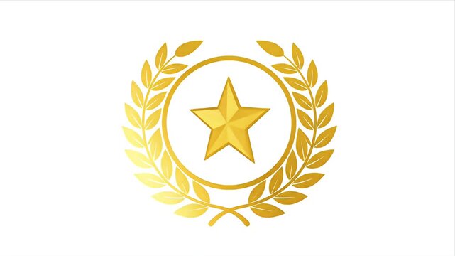 Golden laurel wreath design element