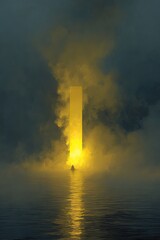 Golden Portal Through Clouds