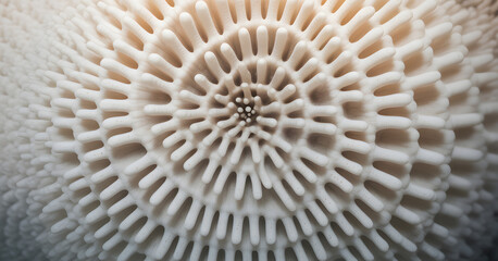 Geometric Coral Marvel: An abstract, macro photograph captures the intricate geometric patterns of a coral specimen, highlighting the beauty and complexity of nature's designs. 