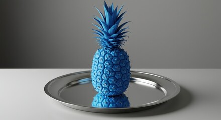 Vibrant blue pineapple on a tray (1)