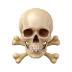 Obraz premium Realistic skull and crossbones symbol of danger and death