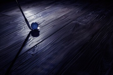 Vibrant Color Picture of Metal Golf Club and a Golf Ball in a Dark Wood