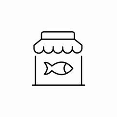 fish stall icon sign vector