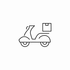 scooter delivery package icon sign vector
