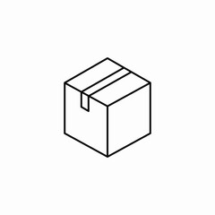 sealed closed cardboard box icon sign vector