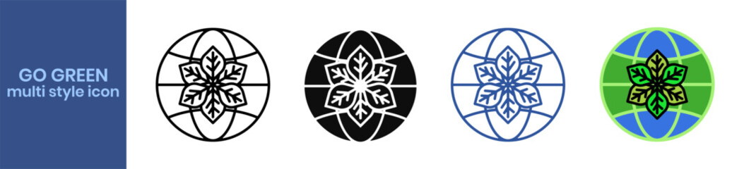 go green icon element for design