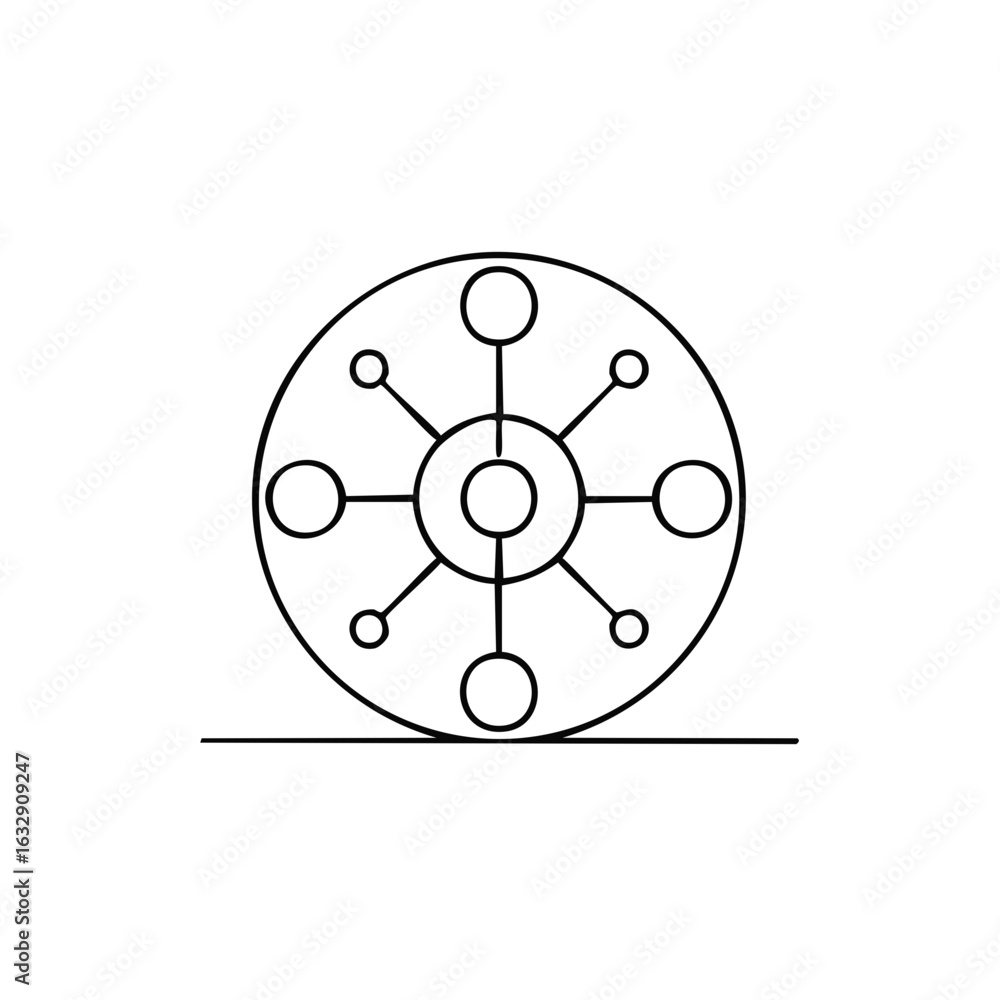 Poster abstract geometric network connection or molecule structure icon