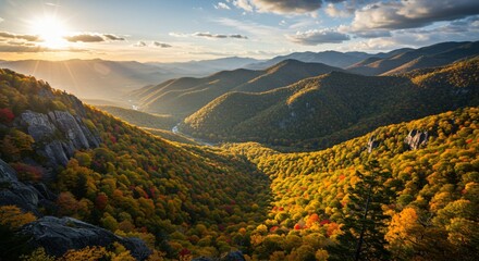 a view of a valley in the mountains