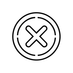 Fototapeta premium Delete Icon Symbolizing Cancel or Remove with Rounded Cross