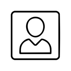 Simple Profile User Icon within Square Border for Interface Design and Contact Representation