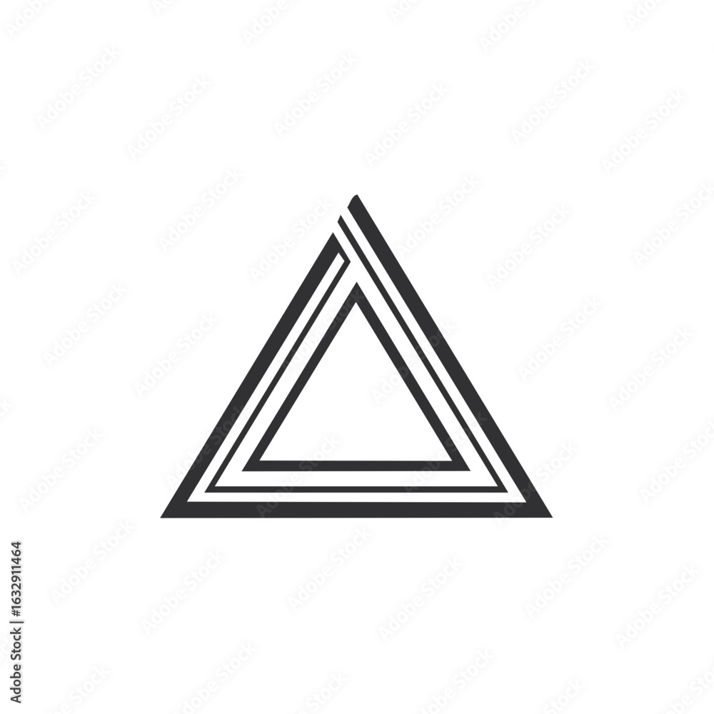Aufkleber geometric abstract concentric triangle shape for logo design or graphic elements