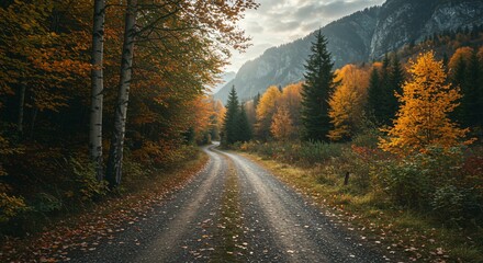 a dirt road in the middle of a forest