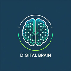 Illustration of a stylized brain with circuit patterns inside, encircled by a segmented line design