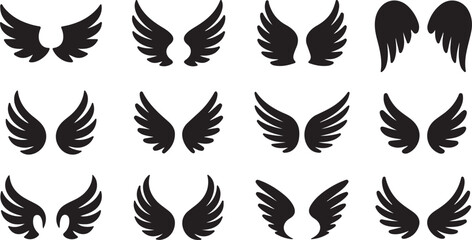 Obraz premium Collection of various angel wing designs.