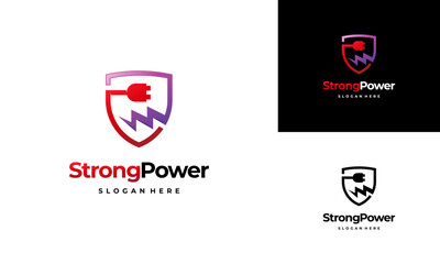 Safe Energy Logo template, Strong Power Logo designs vector illustration