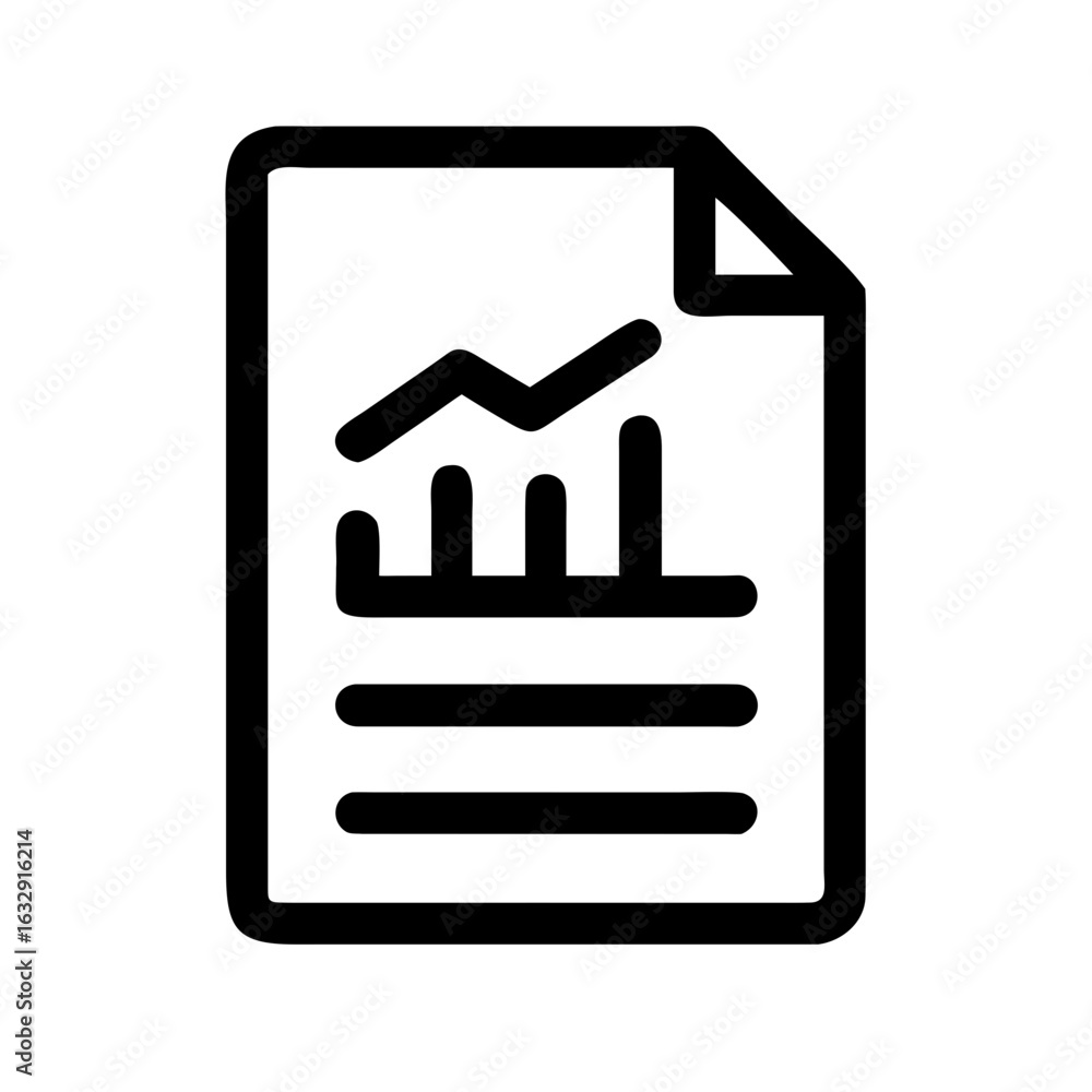 Poster financial report document icon for business analysis and data analytics presentation and statistics 