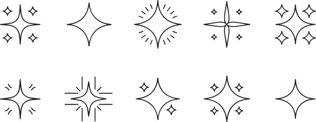 Collection of sparkle and shine icons.