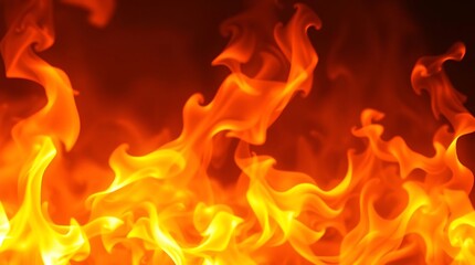 Obraz premium Smoky fire flames isolated on black background.