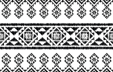 Geometrics Ikat ethnic design.Ikat seamless pattern in tribal, folk embroidery abstract wave art. ornament print. Ikat Design for wallpaper,carpet, clothing, fashion, fabric	