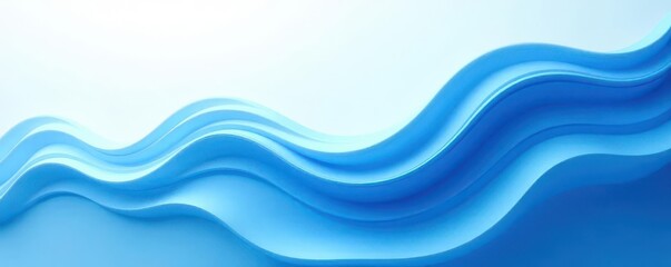 Abstract blue and white wave pattern background, turquoise, minimal