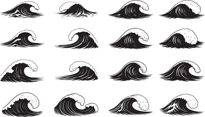 Ocean Wave Solid Vector Silhouette