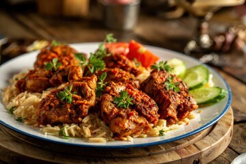 A photo of a plate of delicious Arabic fast food