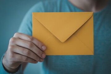 closeup of person hand holding envelope