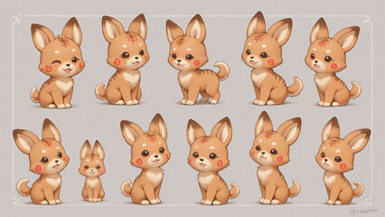 Naklejka premium set of funny rabbits