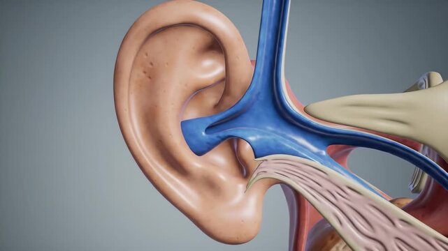 Human Ear Anatomy Detailed Medical Animation