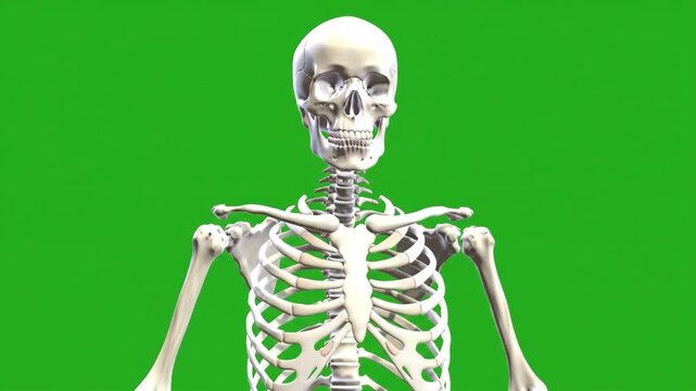 Animated 3D Skeleton on Green Screen