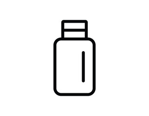 Simple Outline of a Rectangular Bottle with Lid and Minimal Design