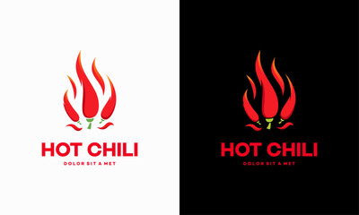 Red Hot Chili logo designs concept vector, Spicy Pepper logo designs template