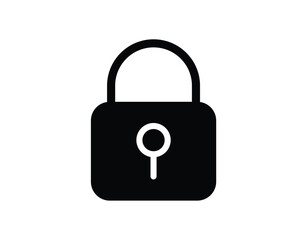Black Padlock Icon Suitable for Security and Protection Themes