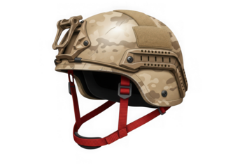 Photo of military helmet isolated on transparent background