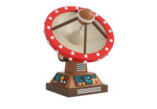 Photo of cartoon radar antenna isolated on transparent background - Powered by Adobe