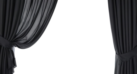 Black curtain on transparent background png