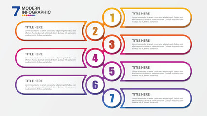 Infographic design with circle infographic template design and number, 7 options or steps.