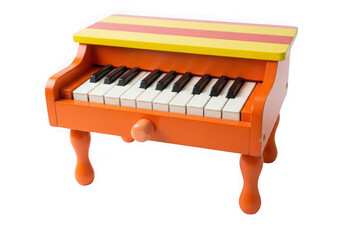 Photo of colorful toy piano isolated on transparent background