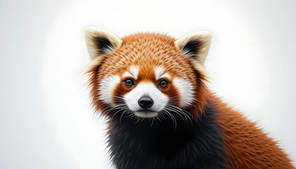 Red panda on white background