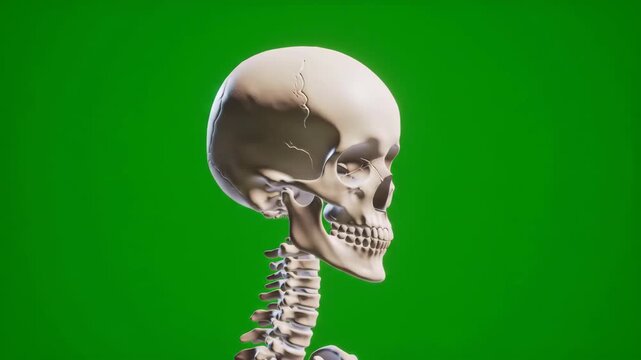Realistic 3D Rotation of Human Skull on Green Screen