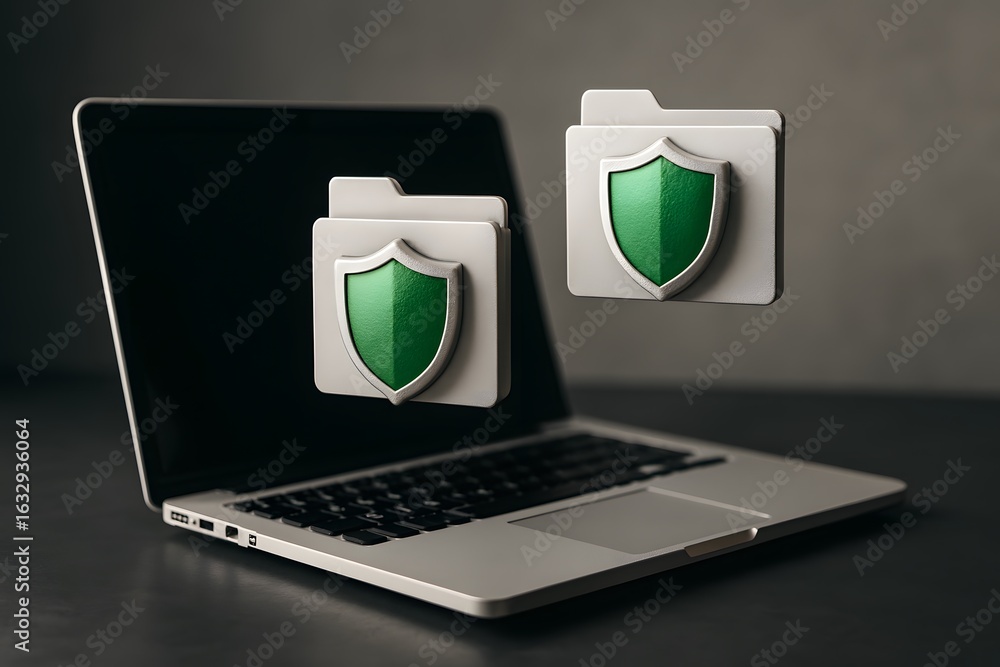 Poster laptop security data protection secure file system privacy computer safety tech