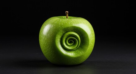 Green apple spiral design