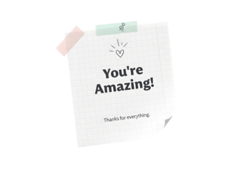 Minimal Typography Note Saying You're Amazing PNG Cut Out.