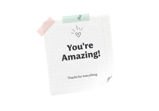 Minimal Typography Note Saying You're Amazing PNG Cut Out.