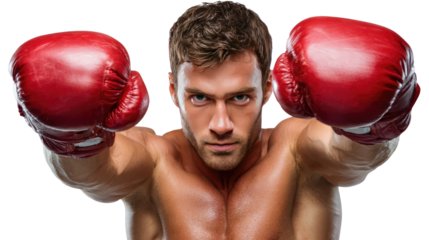 Focus and Grit: A determined boxer, poised and intense, prepares for battle, embodying strength, focus, and the unwavering spirit of competition. 