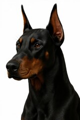 Alert Doberman Pinscher Dog Portrait