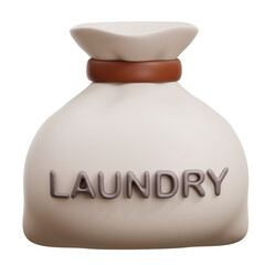 3D illustration laundry bag. Tidy and clean. Good for a clean laundry concept and general household-related imagery