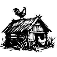 Silhouette of a chicken coop © Breck