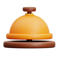 3D illustration golden reception bell. Could be used for service or hotel themes
